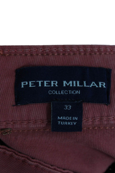 Peter Millar Mens Chino Pants Ankle Cropped Red Classic Size 33