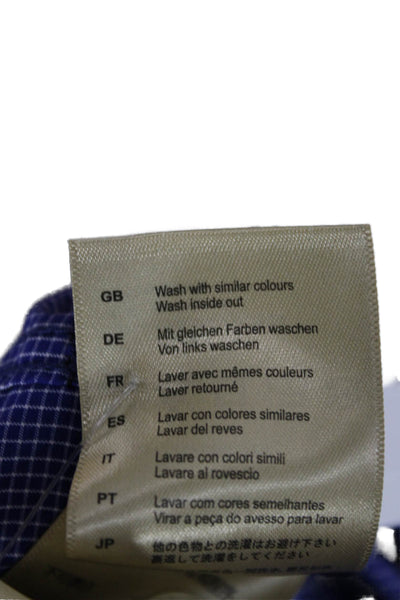 Scotch & Soda Mens Plaid Regular Fit Button Down Shirt Blue Cotton Size Medium