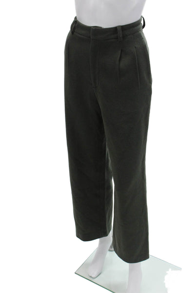 Monrow Womens Cropped Dress Pants Dark Gray Zip 26 Inseam Size XS