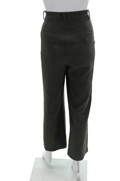 Monrow Womens Cropped Dress Pants Dark Gray Zip 26 Inseam Size XS