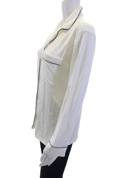 Eberjey Women White Sleep Top Long Sleeve Modal Spandex Size XS