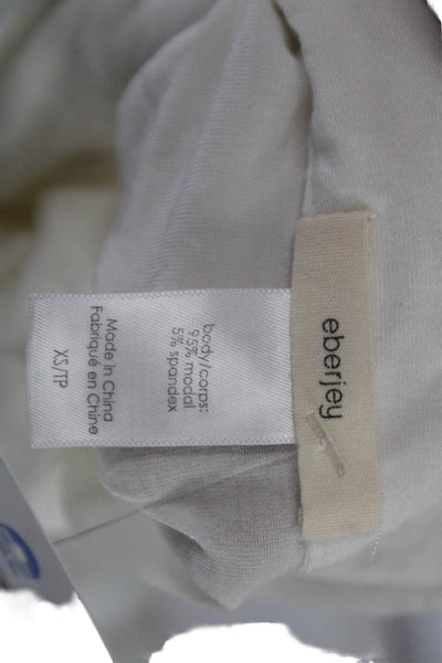 Eberjey Women White Sleep Top Long Sleeve Modal Spandex Size XS