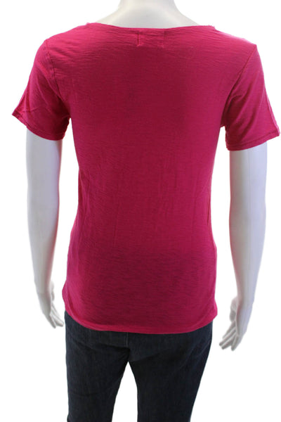 Nation LTD Women Basic T-Shirt Red Short Sleeve 100% Pima Cotton Size XS