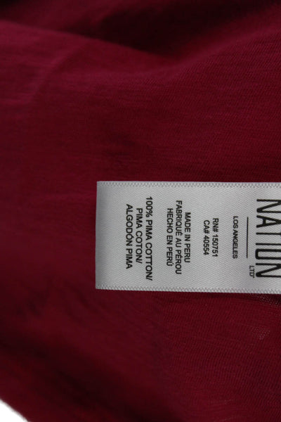 Nation LTD Women Basic T-Shirt Red Short Sleeve 100% Pima Cotton Size XS