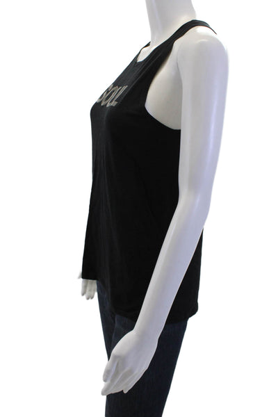 Soul Cycle Women Basic Black Cotton Modal Crew Neck Tank Sleeveless Size XS