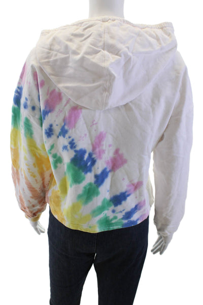 Electric & Rose Womens Full-Zip Hoodie White Long Sleeve Pima Modal Size XS