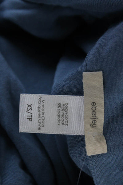 Eberjey Womens Sleep Top Short Sleeve Blue Size XS