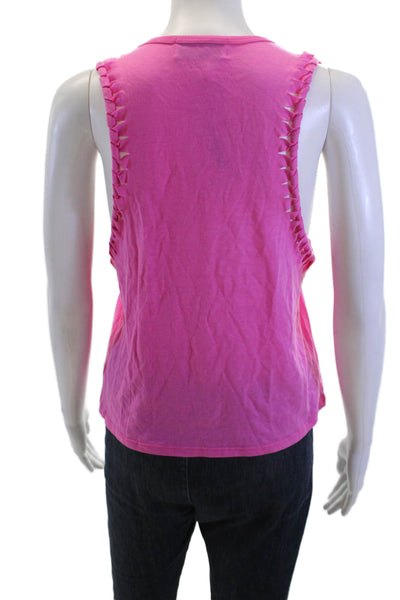 Soul Cycle Womens Sleeveless Cropped Tank Pink Skull Graphic Size XS