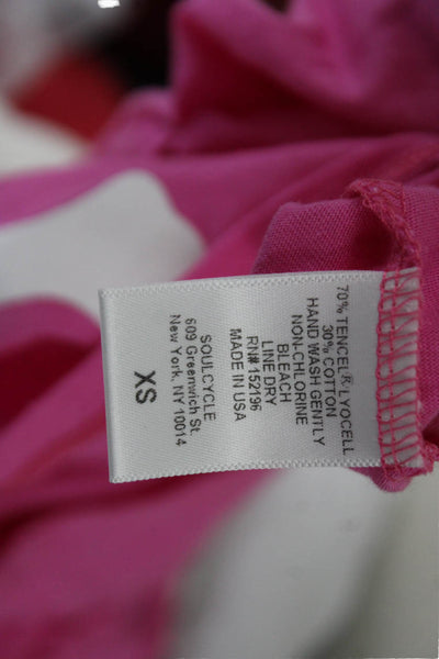 Soul Cycle Womens Sleeveless Cropped Tank Pink Skull Graphic Size XS