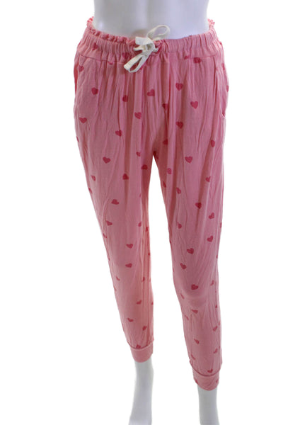 Stripe & Stare Mens Pink Geometric Drawstring Sleep Pants Size S