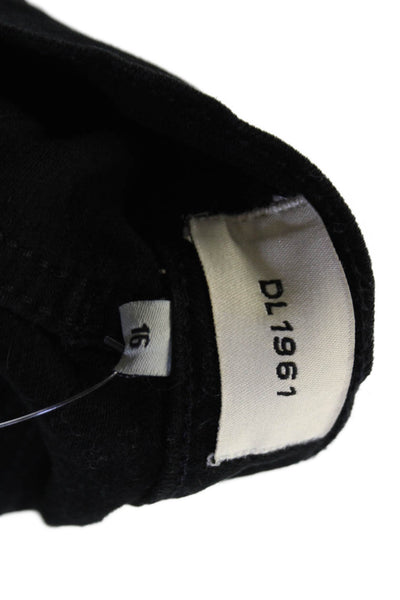 DL1961 Girls Cotton Zippered Straight Jeans Black Size 16