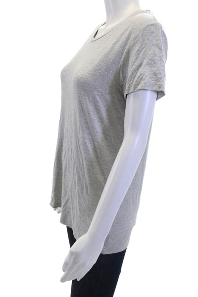 Majestic Filatures Womens Gray Crew Neck Basic T Shirt Short Sleeve Size 4