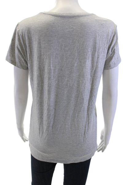 Majestic Filatures Womens Gray Crew Neck Basic T Shirt Short Sleeve Size 4
