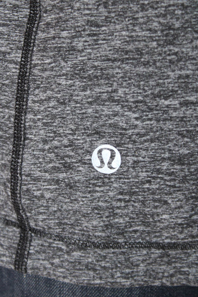Lululemon Womens Crew Neck Ruffle Detail Short Sleeve Active Top Gray Size 8