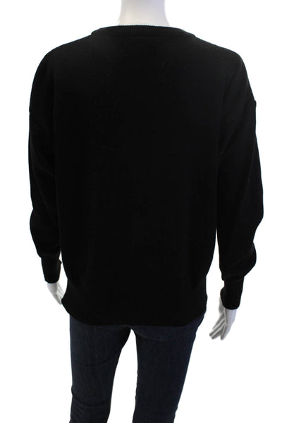 Meister Unisex Pullover Sweater Black Crew Neck Long Sleeve 80s Size S