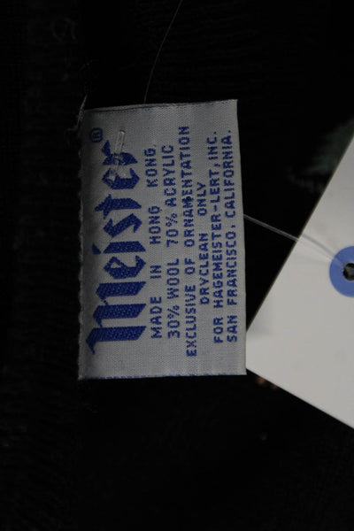 Meister Unisex Pullover Sweater Black Crew Neck Long Sleeve 80s Size S