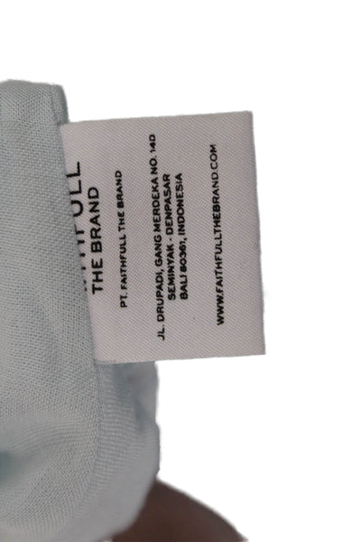 Faithfull The Brand Womens A-Line Sundress Light Blue Floral Rayon Size 6