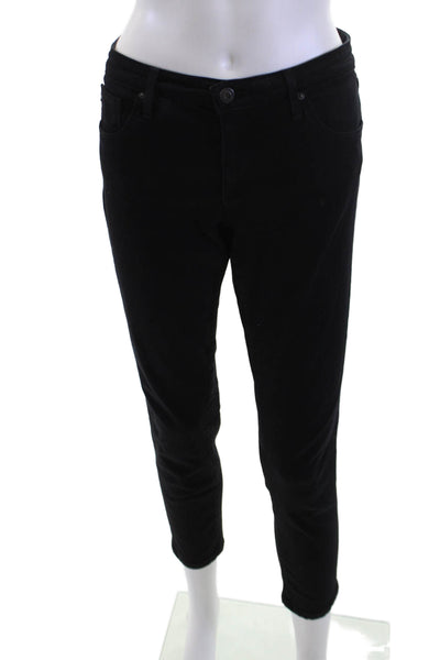 AG Adriano Goldschmied Women Ankle Jeggings High Rise Black Button Size 30