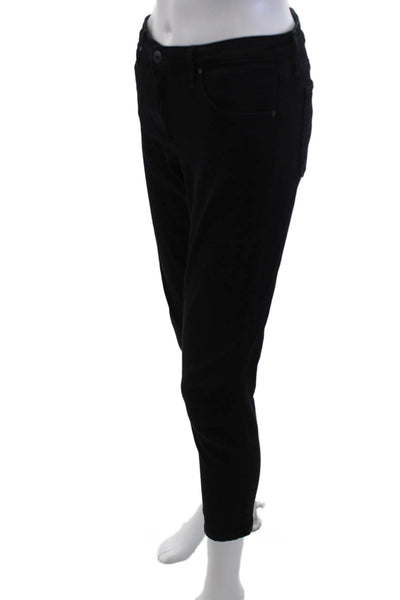 AG Adriano Goldschmied Women Ankle Jeggings High Rise Black Button Size 30