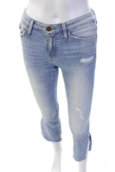 Flying Monkey Women Cropped Skinny Jeans Light Blue Low Rise Size 24