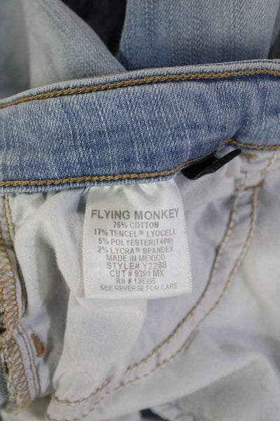 Flying Monkey Women Cropped Skinny Jeans Light Blue Low Rise Size 24