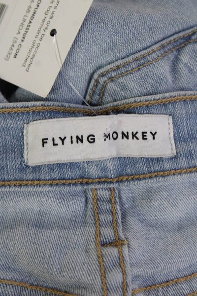 Flying Monkey Women Cropped Skinny Jeans Light Blue Low Rise Size 24
