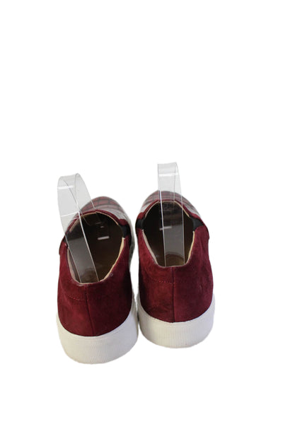Via Spiga Womens Suede Crocodile Print Slide On Sneakers Red Size 7 Medium