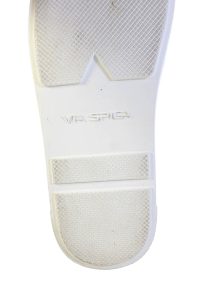 Via Spiga Womens Suede Crocodile Print Slide On Sneakers Red Size 7 Medium