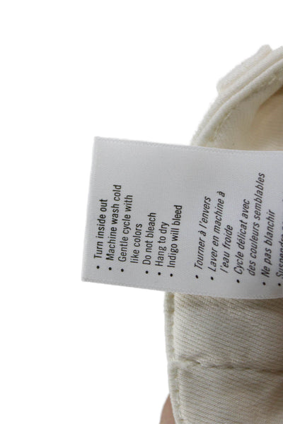 Paige Women Cropped Jogger Pants White Mid Rise Size 30