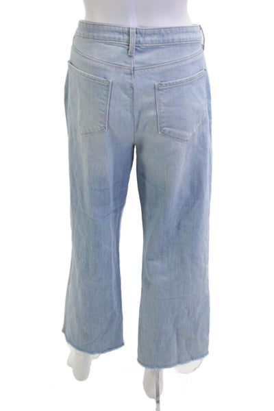 L'Agence Womens Cropped Wide Leg Jeans Light Blue Mid Rise Size 31