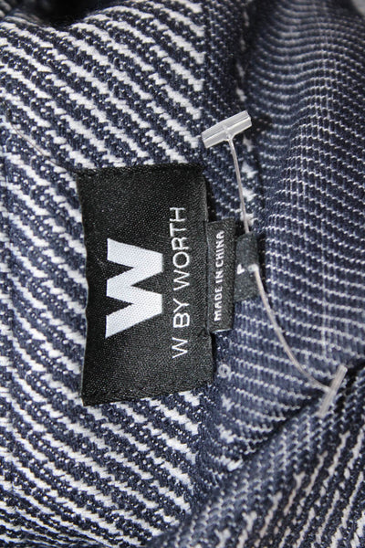 W by Worth Womens Shirt Dress Dark Blue Striped Sleeveless Size 0P
