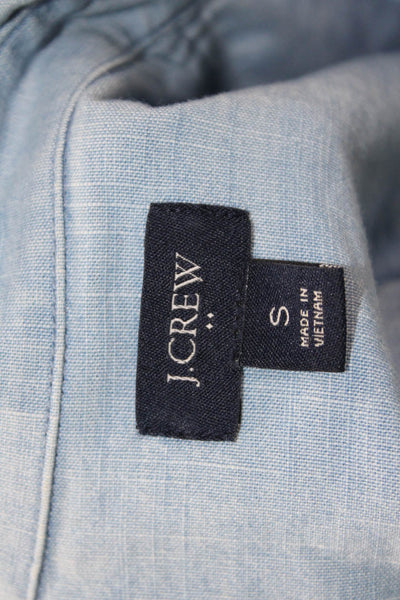 J Crew Womens Basic Light Blue Cotton Collared Button Up Long Sleeve Size S