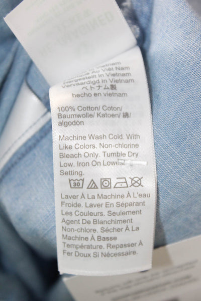 J Crew Womens Basic Light Blue Cotton Collared Button Up Long Sleeve Size S