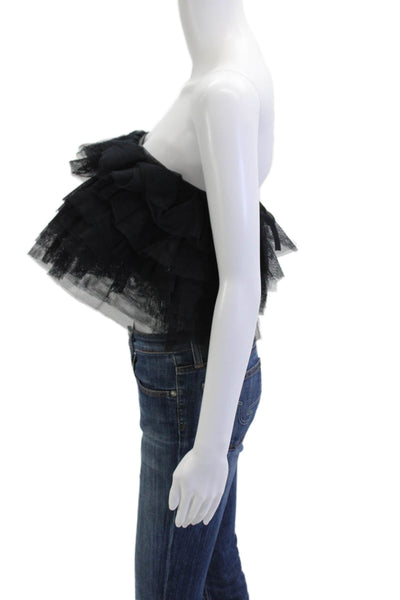 Designer Women Bohemian Cropped Tulle Sleeveless Tie Top Size One Size
