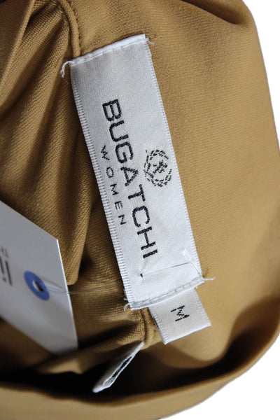 Bugatchi Women Windbreaker Jacket Tan Zip Mock Neck Long Sleeve Army Size M