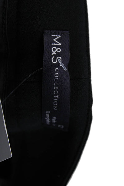 M&S Collection Womens Ankle Cropped Dress Pants Black Size 12