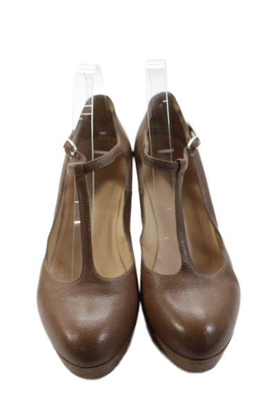 Lella Baldi Womens Closed Toe Ankle Strap Heel Pumps Nude Size EUR 39.5