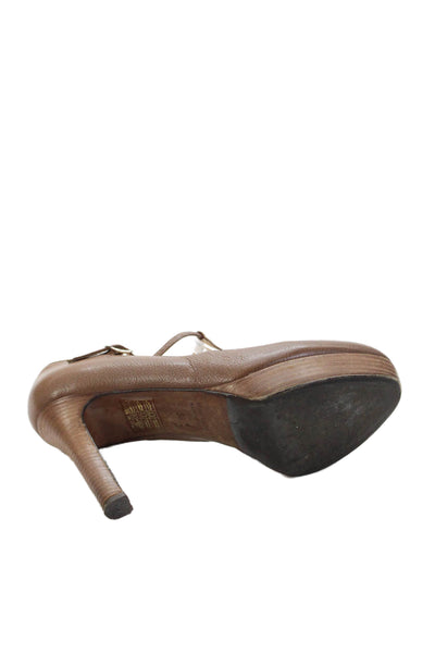 Lella Baldi Womens Closed Toe Ankle Strap Heel Pumps Nude Size EUR 39.5