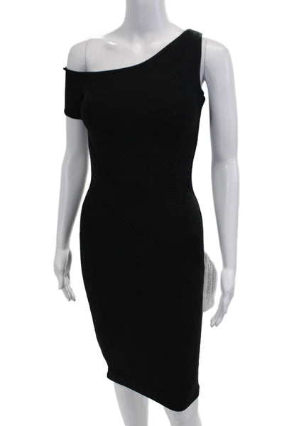 Dress the Population Womens Bodycon Sheath Black Knee Length Dress Size XS