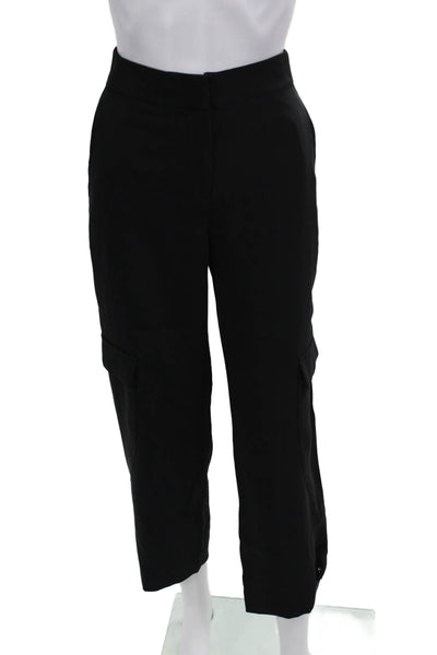 Club Monaco Womens Cropped Cargo Pants Black Petite Size 00