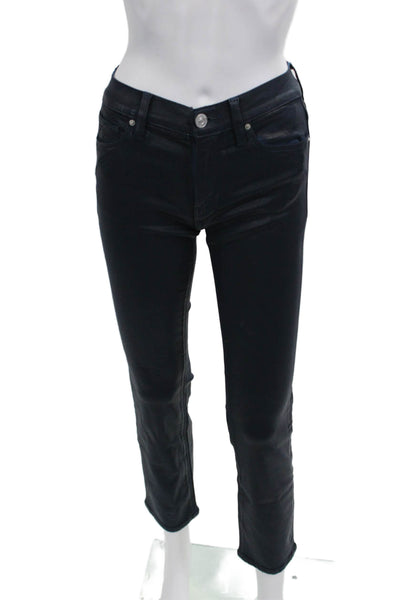 Hudson Women High Rise Ankle Cropped Skinny Jeans Black Size 24