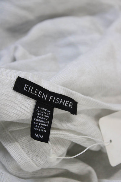Eileen Fisher Women Sleeveless V-Neck Basic Tank White 85% Lyocell Size M