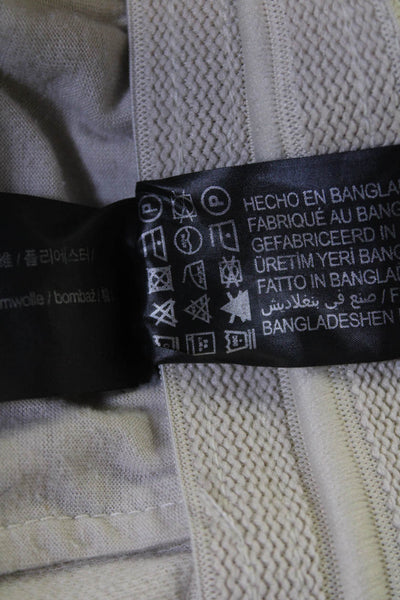 Pull & Bear Mens Jogger Sweatpants Beige Drawstring Poly Cotton Size L