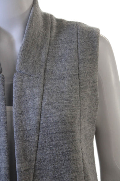 Club Monaco Women Gray Wool Solid Sleeveless Vest Classic Size XS