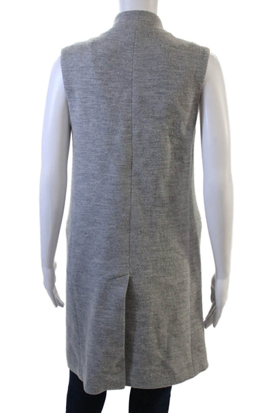 Club Monaco Women Gray Wool Solid Sleeveless Vest Classic Size XS