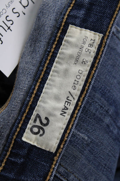 Rag & Bone Jean Women Skinny Ankle Dark Blue Jeans Size 26