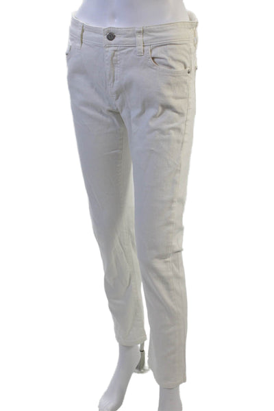 Pilcro and the Letterpress Anthropologie Women White Cropped Ankle Pants Size 28