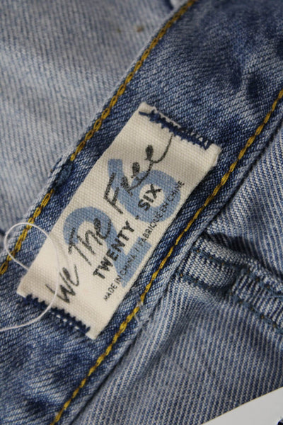 We The Free Unisex Light Blue Cotton Button Beach Shorts Size 26