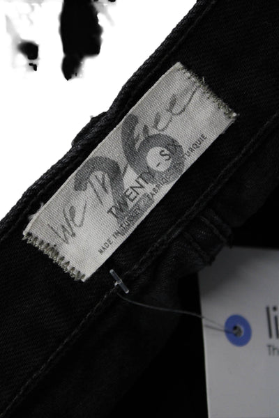 We The Free Womens Boyfriend Cropped Black Jeans Size 26