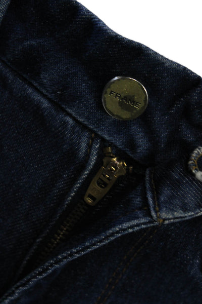 Frame Denim Women Cropped Flared Jeans Dark Blue Mid Rise Size 26